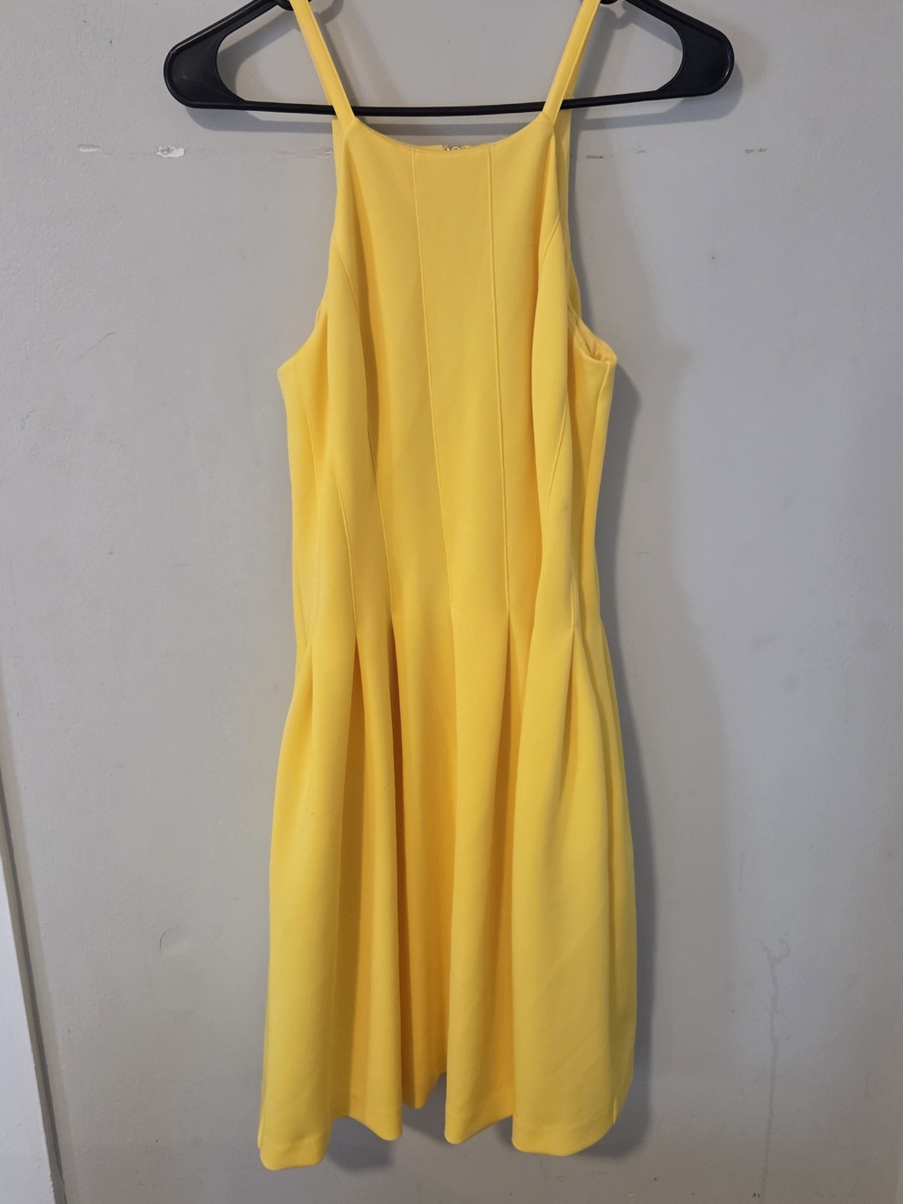 Calvin Klein Yellow Midi Fit-and-Flare Dress